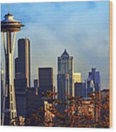 Seattle Skyline Wood Print