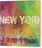 Sending Love To New York Wood Print