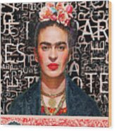 She The People Frida Wood Print