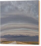 Shelf Cloud Over Cheyenne Bottoms Wood Print