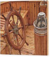 Wheel And Compass Wood Print