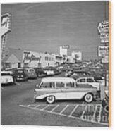 Shopping Center Parking Lot, C.1950s Wood Print