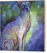 Shynx Cat 2 Painting Wood Print