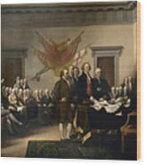 Signing The Declaration Of Independence Wood Print