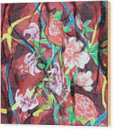 Silk Floral Ribbon Wood Print