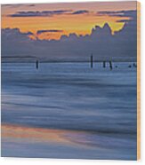 Silky Sunrise Reflections Outer Banks Wood Print