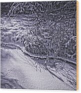 Silver Brook In Winter Wood Print