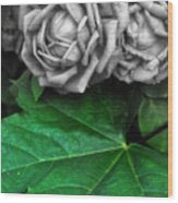 Silver Rose Wood Print