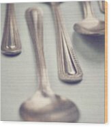 Silver Spoons Wood Print