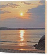 Singing Beach Rocky Sunrise Manchester By The Sea Ma Sand Wood Print
