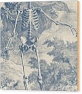 Skeleton And Angel In The Wilderness Wood Print