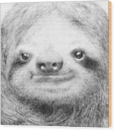 Sloth Wood Print