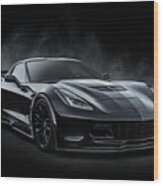Black Z06 Corvette Wood Print