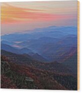 Dawn From Standing Indian Mountain Wood Print