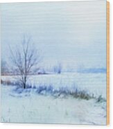 Snow Field Wood Print
