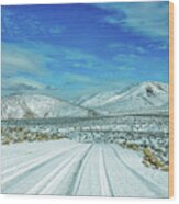 Snow In Death Valley Wood Print