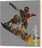 Snowboarder Collection Wood Print