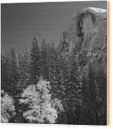 Snowcapped Half Dome Yosemite National Park Wood Print