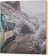 Snowy Verde Canyon Railroad Wood Print