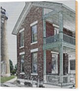 Southport Lighthouse Kenosha Wisconsin Pa 01 Wood Print