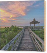 Southport Salt Marsh Walkway Wood Print