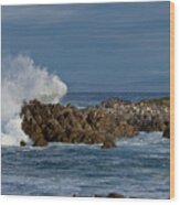 Spanish Bay Golf Ocean Wave Wood Print