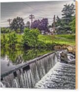 Spillway At Grace Lord Park, Boonton Nj Wood Print