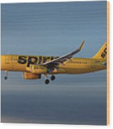 Spirit Airlines Airbus A320-232 Wood Print