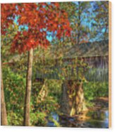 Splash Of Color Concord Covered Bridge Art Wood Print