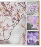 Spring Bloom Collage 1. Shabby Chic Collection Wood Print