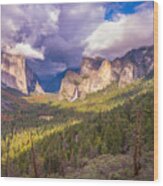 Spring Storm In Yosemite Valley Wood Print