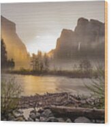 Spring Sunrise Valley View Yosemite National Park Wood Print