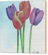 Spring Tulips Wood Print