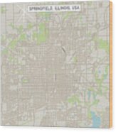 Springfield Illinois Us City Street Map Wood Print