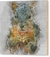 Squirrel Colorful Portrait 2 - By Diana Van Wood Print