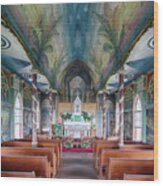 St. Benedict Painted Church Interior 2 Wood Print