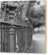 St. Charles Ave Wrought Iron Fence Wood Print