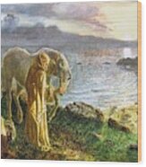 St Columba's Farewell To The White Horse Wood Print