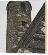 St Kevins Chapel Tower Glendalough Monastary County Wicklow Ireland Wood Print
