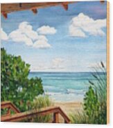 St. Lucie's Beach Wood Print