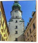 St Michael's Tower In The Old City, Bratislava, Slovakia, Europe Wood Print