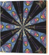 Stained Glass Kaleidoscope 28 Wood Print