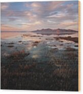 Stansbury Island Sunset - Great Salt Lake, Utah Wood Print