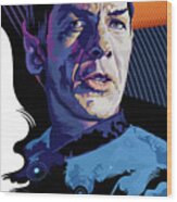 Star Trek Spock Pop Art Portrait Wood Print