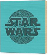 Star Wars Art - Logo - Blue 02 Wood Print