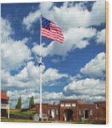 Stars And Stripes Over Fort Mchenry Parade Grounds Wood Print