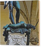 Statue At The Piazza Della Signoria In Florence Italy Wood Print