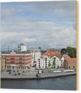 Stavanger Harbour Panorama Wood Print