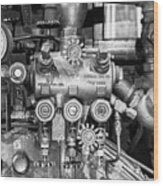 Steam Engine Controls Wood Print