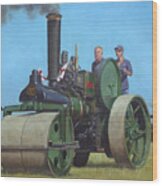 Steam Roller Traction Engine Wood Print